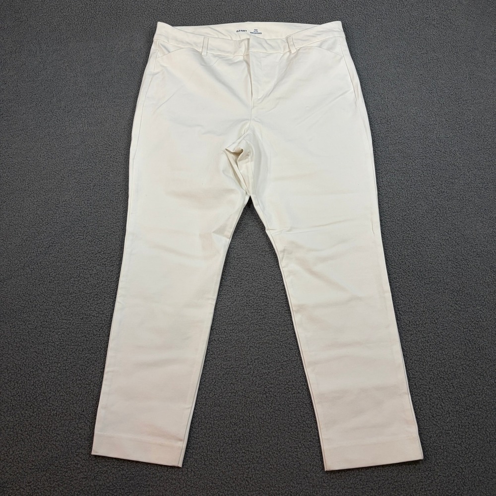Old Navy Pants Womens 16 White Pixie High Rise Secret-Slim Pockets Ankle Pant